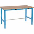 Global Industrial 96 x 36 Adjustable Height Workbench, Power Apron, Shop Top Square Edge Blue 253841BBLA